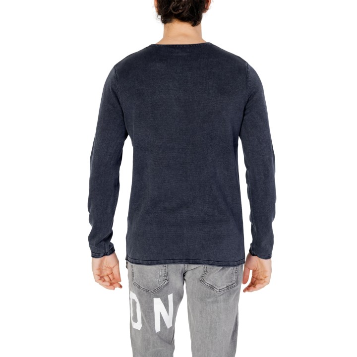 Jack Jones jersey de hombre Jjeleo Knit azul oscuro vista posterior