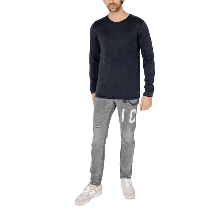 Jack Jones jersey de hombre Jjeleo Knit azul oscuro vista tres cuartos