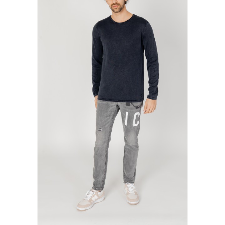 Jack Jones jersey de hombre Jjeleo Knit azul oscuro vista tres cuartos