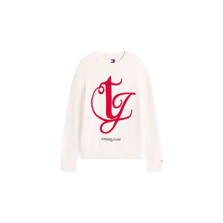 Jersey Tommy Hilfiger Jeans para hombre en color crema vista frontal
