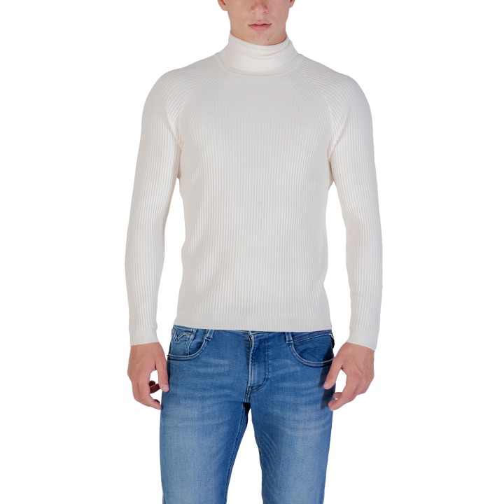 Jersey de cuello alto Antony Morato para hombre en color sour cream de viscosa elástica vista frontal