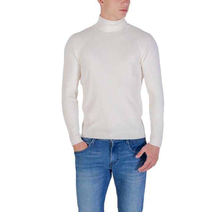 Jersey de cuello alto Antony Morato para hombre en color sour cream de viscosa elástica vista frontal