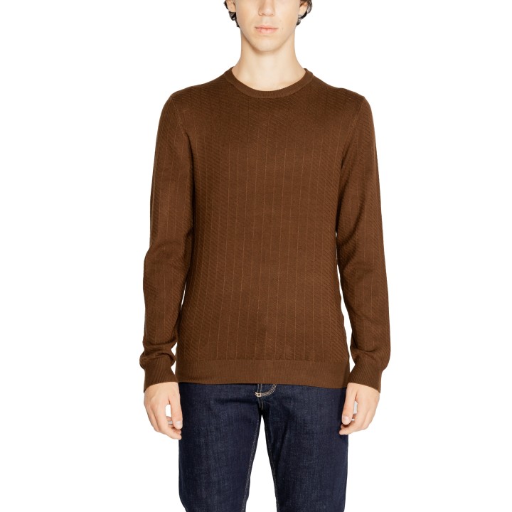 Antony Morato jersey de hombre marrón de mezcla de viscosa vista frontal