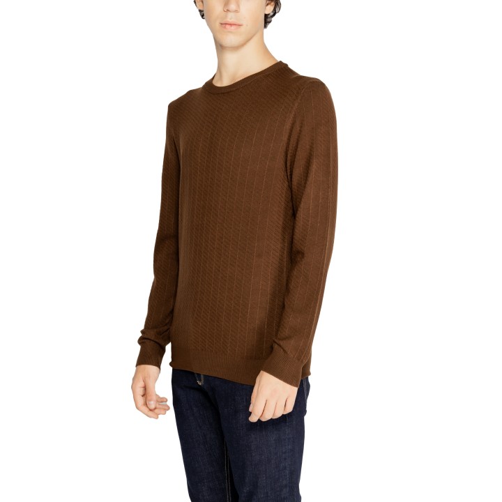 Antony Morato jersey de hombre marrón de mezcla de viscosa vista de tres cuartos