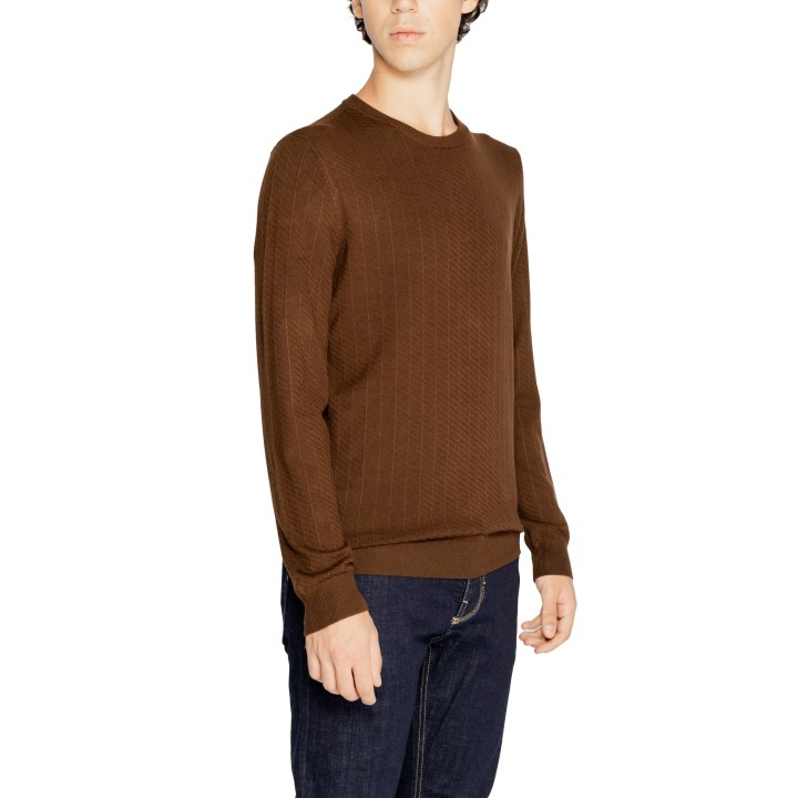 Antony Morato jersey de hombre marrón de mezcla de viscosa vista de tres cuartos