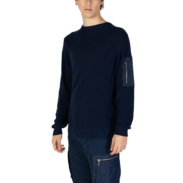 Antony Morato jersey de hombre azul MMSW01493-YA200076 vista tres cuartos