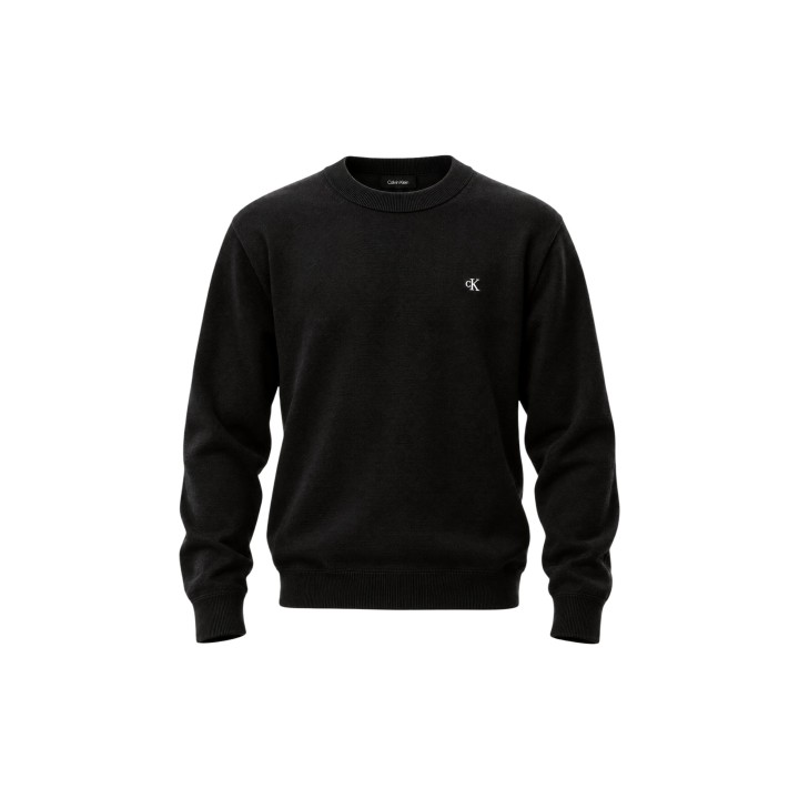 Jersey negro de algodón para hombre Calvin Klein Jeans en vista frontal