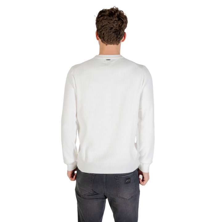 Antony Morato jersey de hombre Lisbon crema de punto acanalado vista posterior