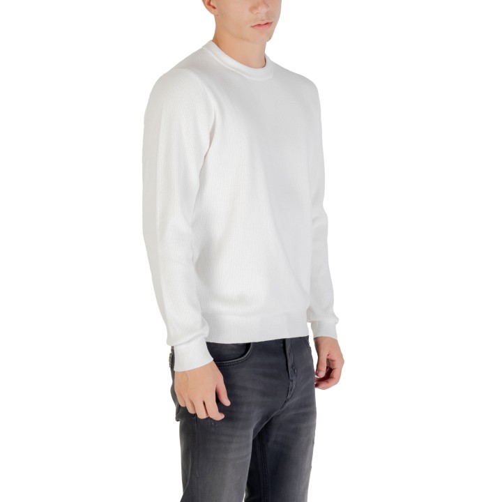 Antony Morato jersey de hombre Lisbon crema de punto acanalado vista de tres cuartos