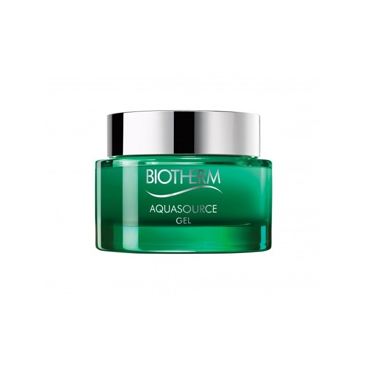 Gel hidratante facial Biotherm Aquasource en tarro verde vista frontal