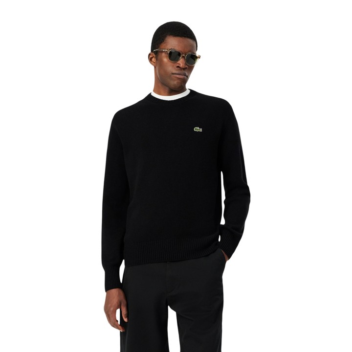 Lacoste jersey de hombre negro de punto vista frontal