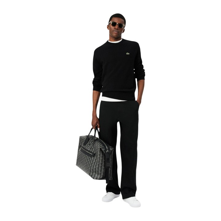 Lacoste jersey de hombre negro de punto vista de tres cuartos