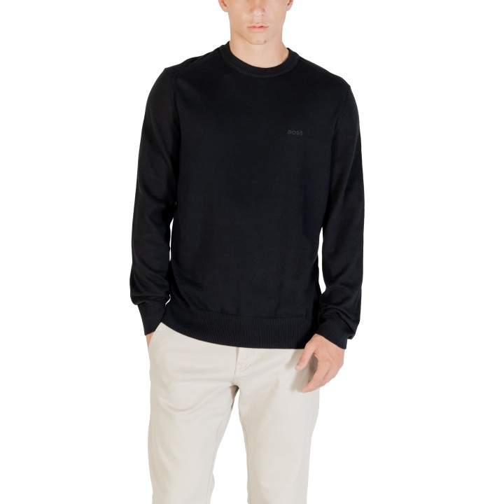 Boss jersey de hombre negro vista frontal