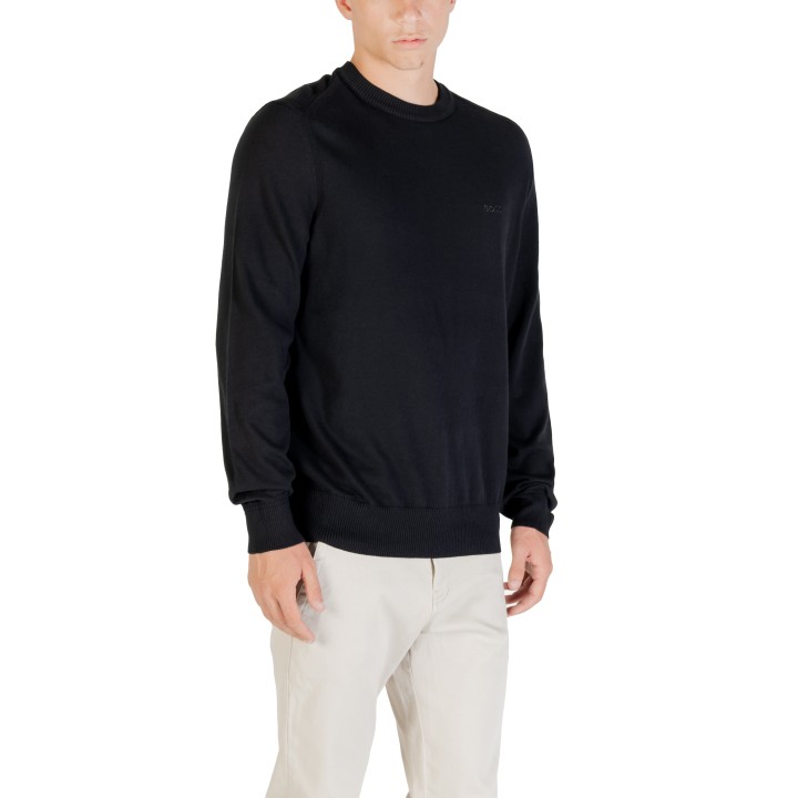Boss jersey de hombre negro vista de tres cuartos