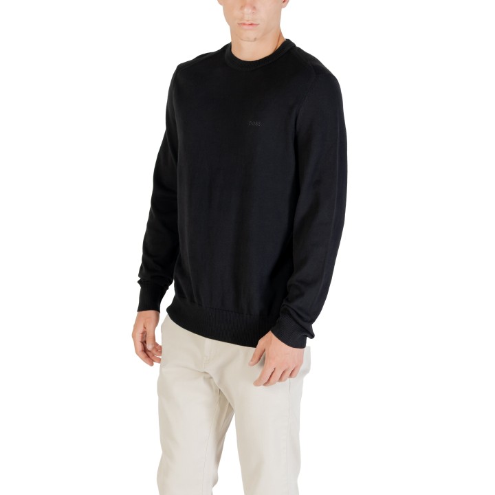 Boss jersey de hombre negro vista de tres cuartos