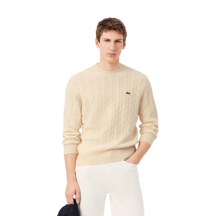 Jersey Lacoste de hombre color crema modelo AH2924-00 vista frontal