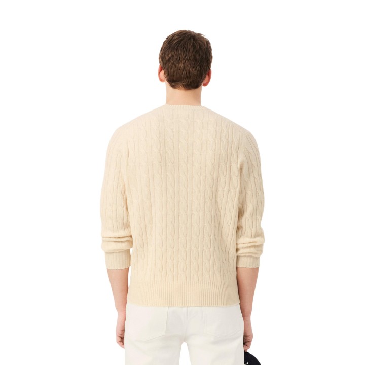 Jersey Lacoste de hombre color crema modelo AH2924-00 vista posterior