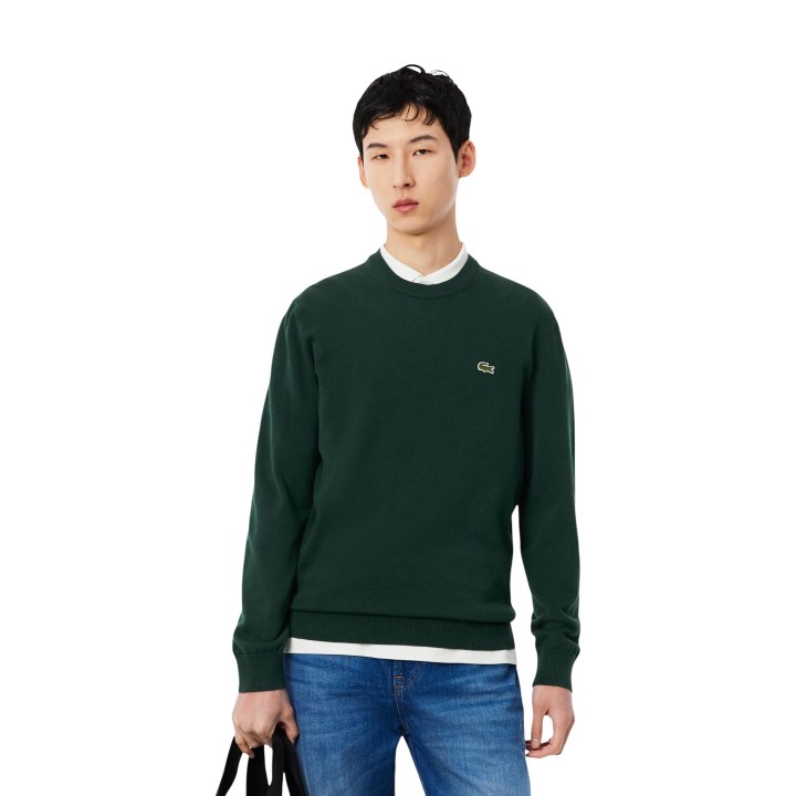 Jersey Lacoste de hombre AH3225-00 verde oscuro vista frontal