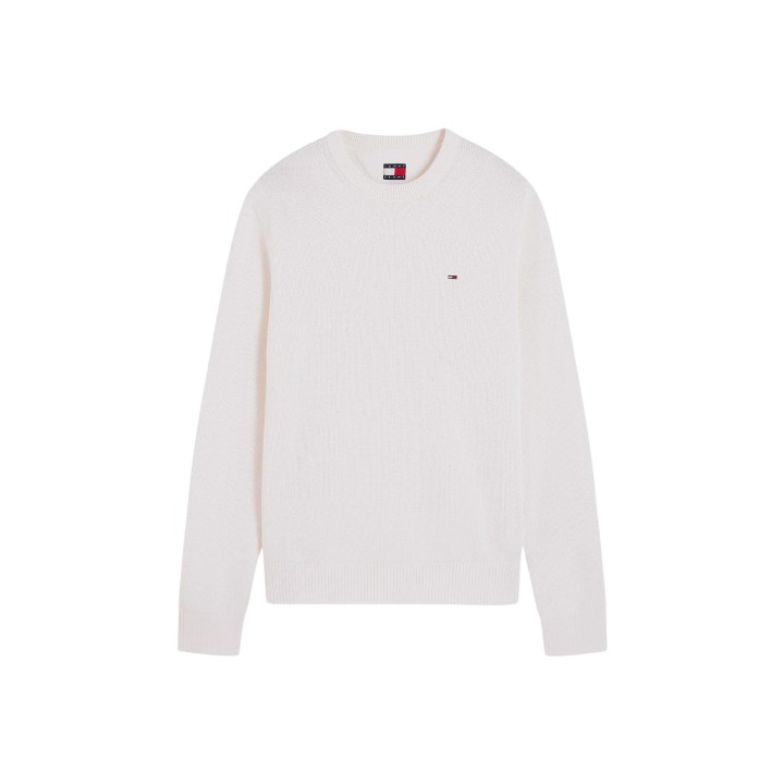 Jersey blanco de hombre Tommy Hilfiger Jeans vista frontal de la prenda