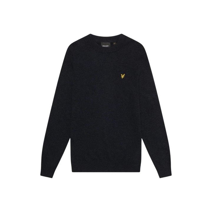 Jersey negro de hombre Lyle & Scott KN2114VC de mezcla de lana vista frontal