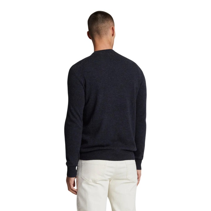 Jersey negro de hombre Lyle & Scott KN2114VC de mezcla de lana vista posterior