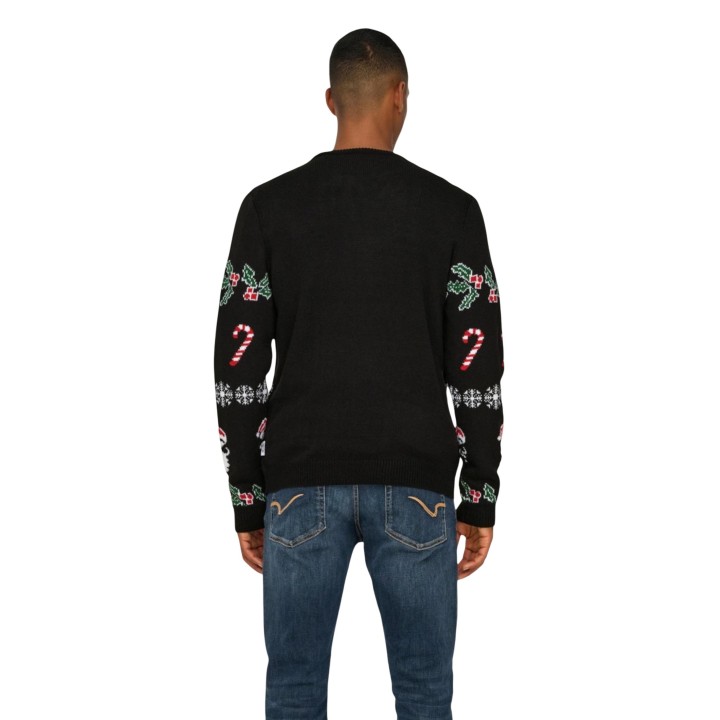 Jersey de punto negro Only & Sons para hombre modelo 22031171 vista posterior