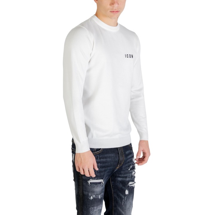 Icon jersey de hombre blanco de punto en vista lateral