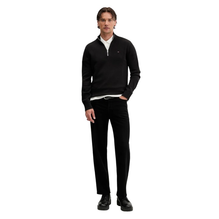 Jersey negro de hombre Tommy Hilfiger Jeans vista frontal completa