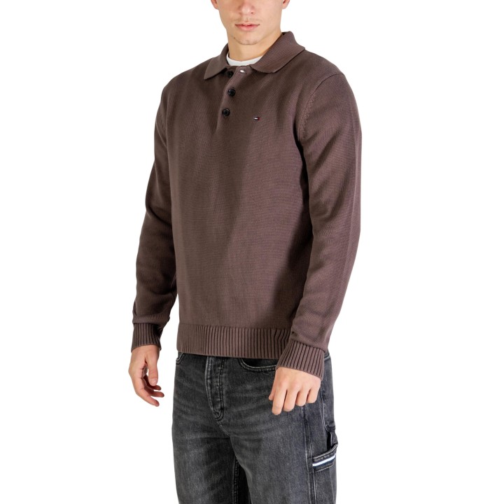 Jersey Tommy Hilfiger Jeans para hombre en color chocolate vista lateral