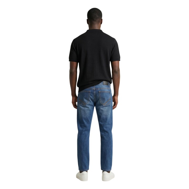 YOS jersey polo de hombre negro de punto vista posterior