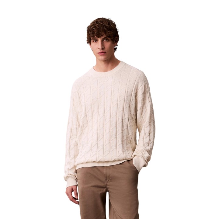 Calvin Klein Jeans jersey de hombre color crema vista frontal