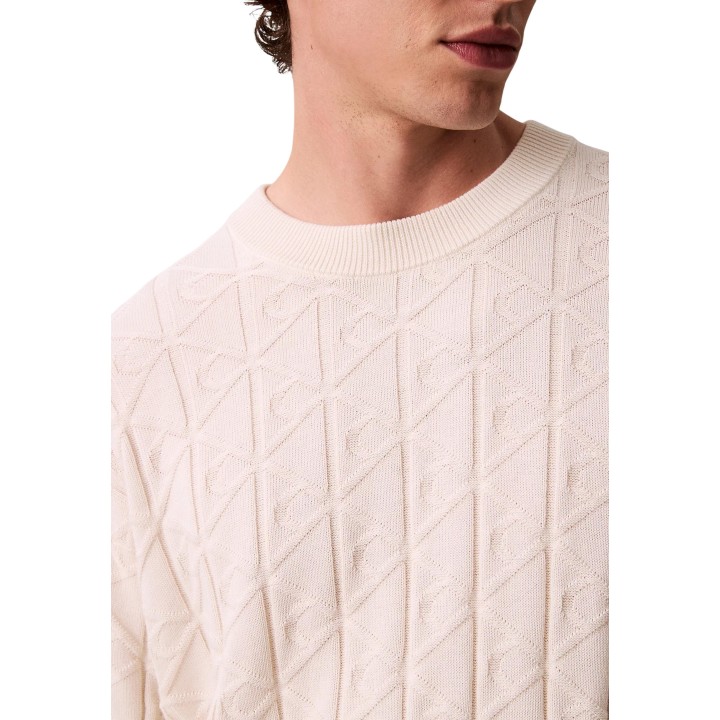 Detalle del jersey de hombre Calvin Klein Jeans color crema