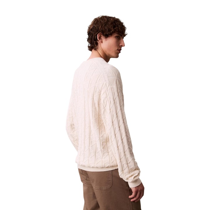 Calvin Klein Jeans jersey de hombre color crema vista posterior