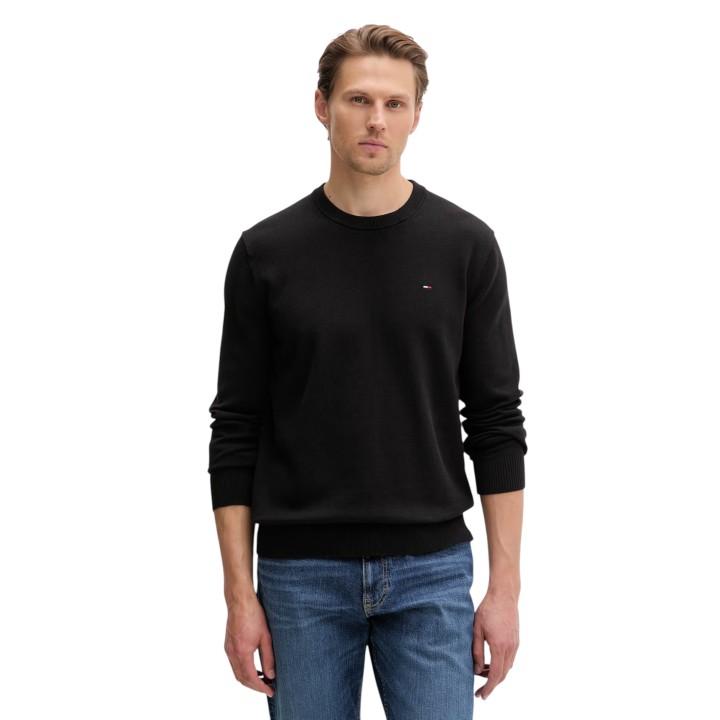 Jersey negro de hombre Tommy Hilfiger Jeans DM0DM22853 en vista frontal