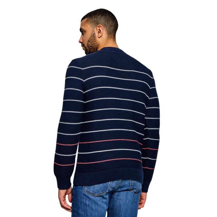 Tommy Hilfiger Jeans jersey de hombre azul marino de punto vista posterior