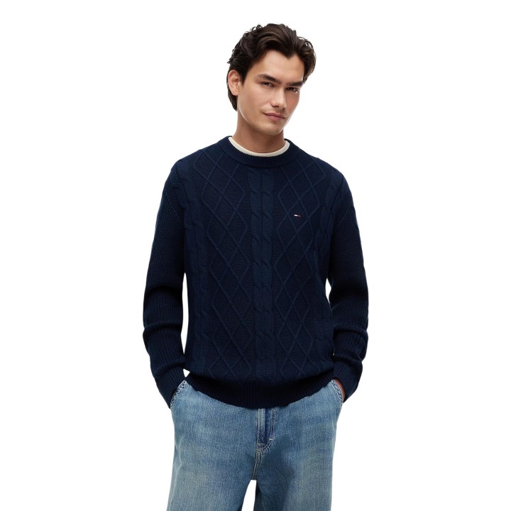 Jersey de hombre Tommy Hilfiger Jeans azul marino vista frontal