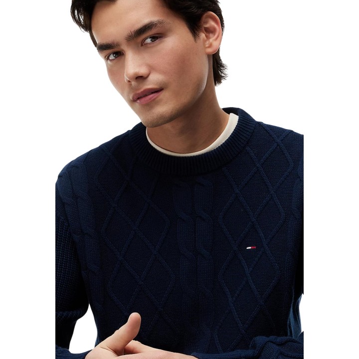 Detalle del jersey de hombre Tommy Hilfiger Jeans azul marino