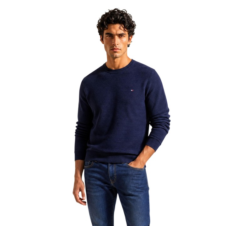 Jersey de hombre Tommy Hilfiger MW0MW44759 azul marino vista frontal