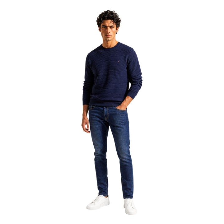 Jersey de hombre Tommy Hilfiger MW0MW44759 azul marino vista tres cuartos