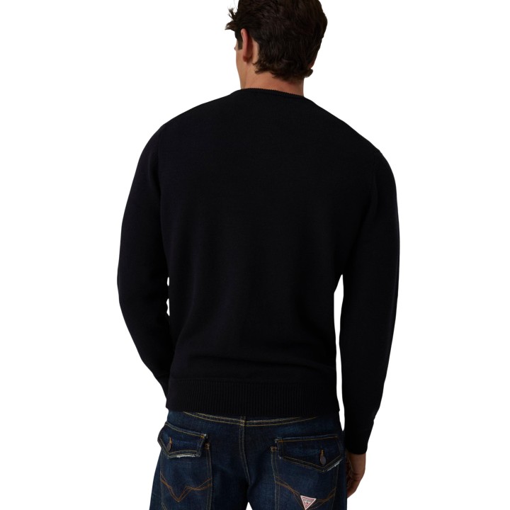 Jersey negro de hombre Guess Noburo M6BR16 Z1364 en vista posterior