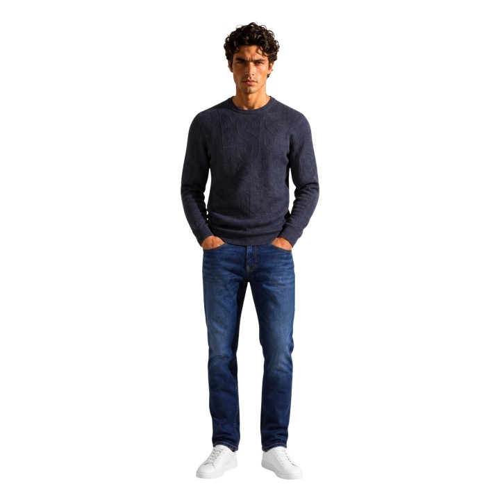 Guess jersey de hombre negro Nestor CN Allover vista frontal completa