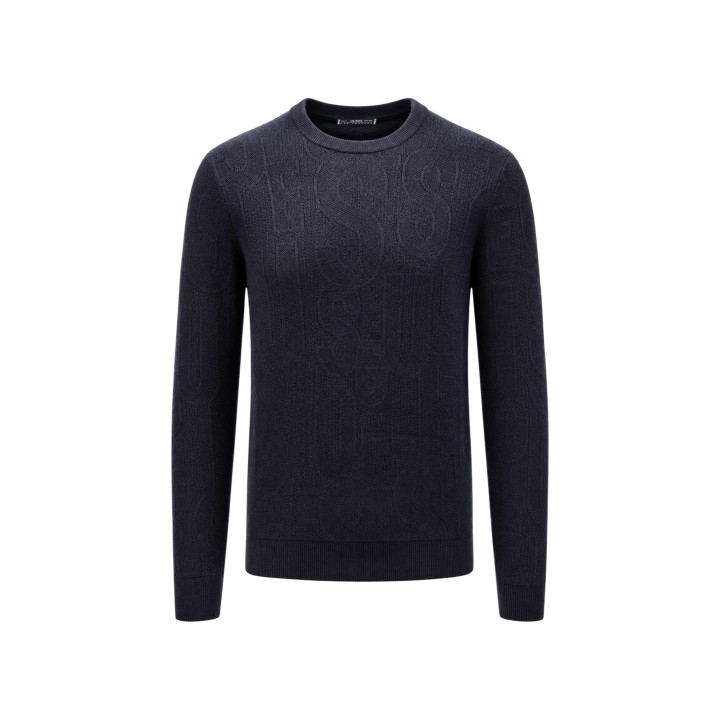 Guess jersey negro de hombre Nestor CN Allover vista frontal