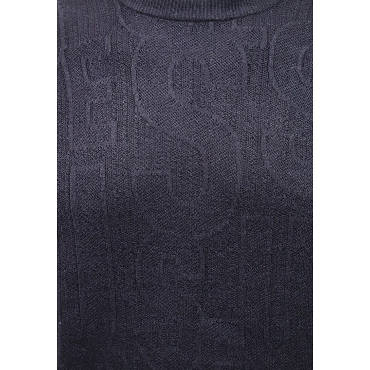 Detalle del tejido negro del jersey Guess Nestor CN Allover