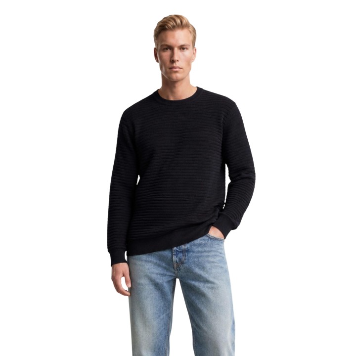 Guess jersey azul para hombre Merton CN Stitched vista frontal
