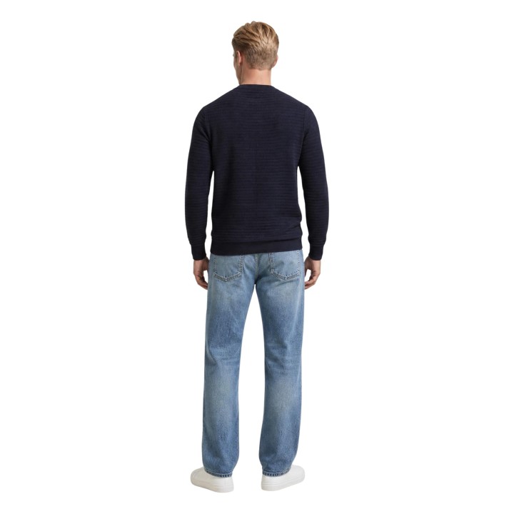 Guess jersey azul para hombre Merton CN Stitched vista posterior