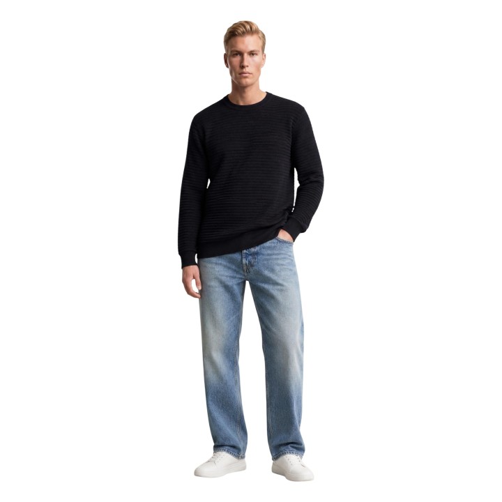 Guess jersey azul para hombre Merton CN Stitched vista de tres cuartos