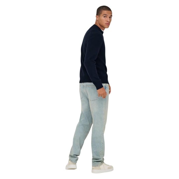 Only & Sons jersey de hombre azul de punto vista lateral