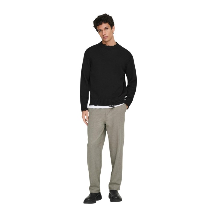 Jersey negro de hombre Only & Sons vista frontal