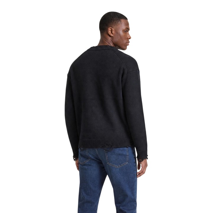 Only & Sons cárdigan de punto negro para hombre vista posterior