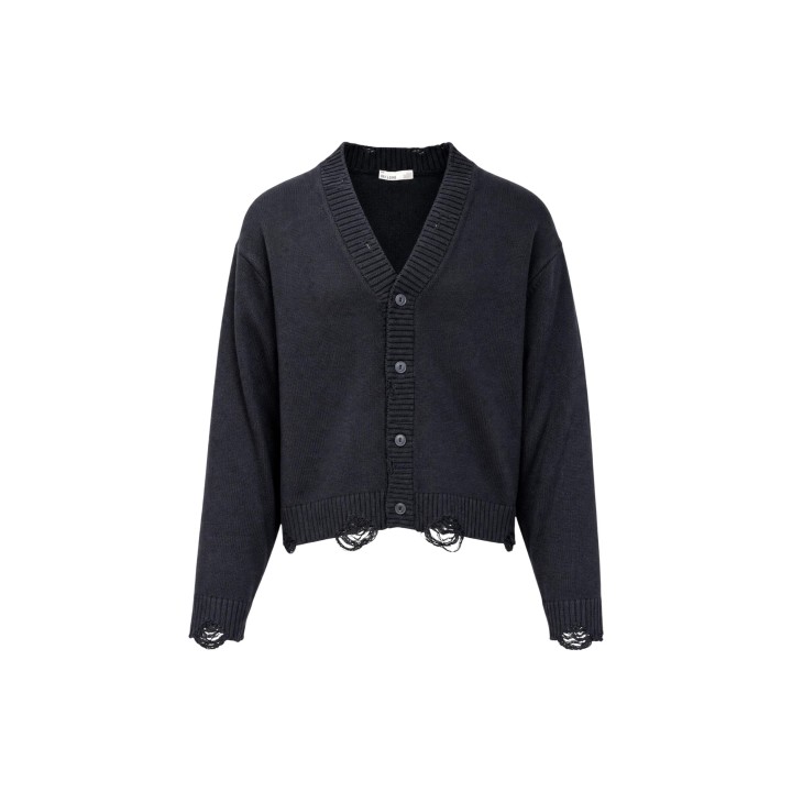 Only & Sons cárdigan de punto negro para hombre vista frontal de la prenda